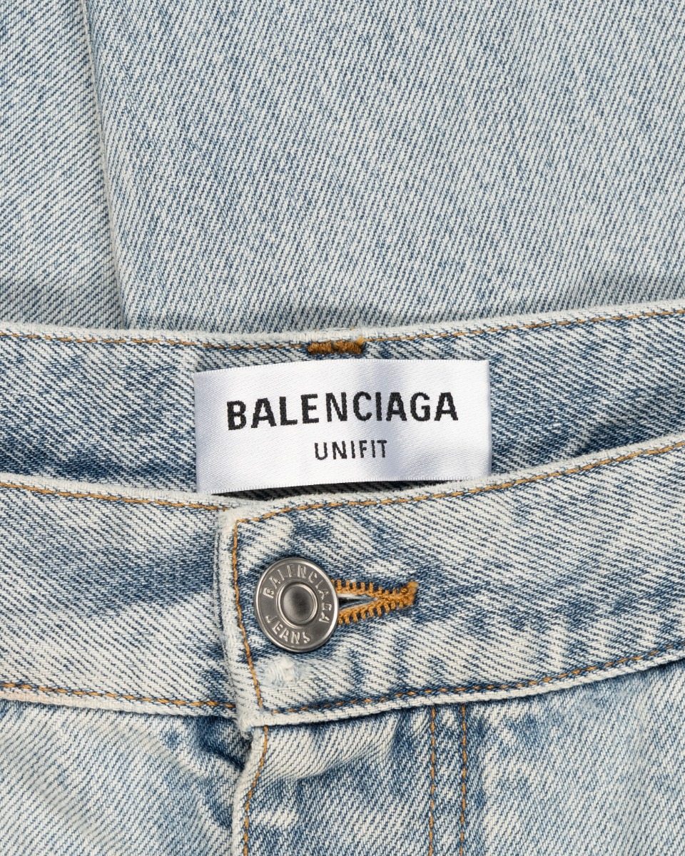 Balenciaga drop crotch waist buckled baggy denim thumbnail
