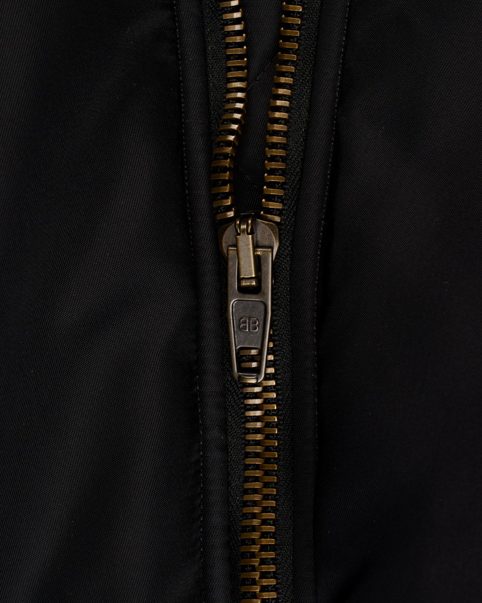 Balenciaga faux fur-trimmed bomber jacket thumbnail