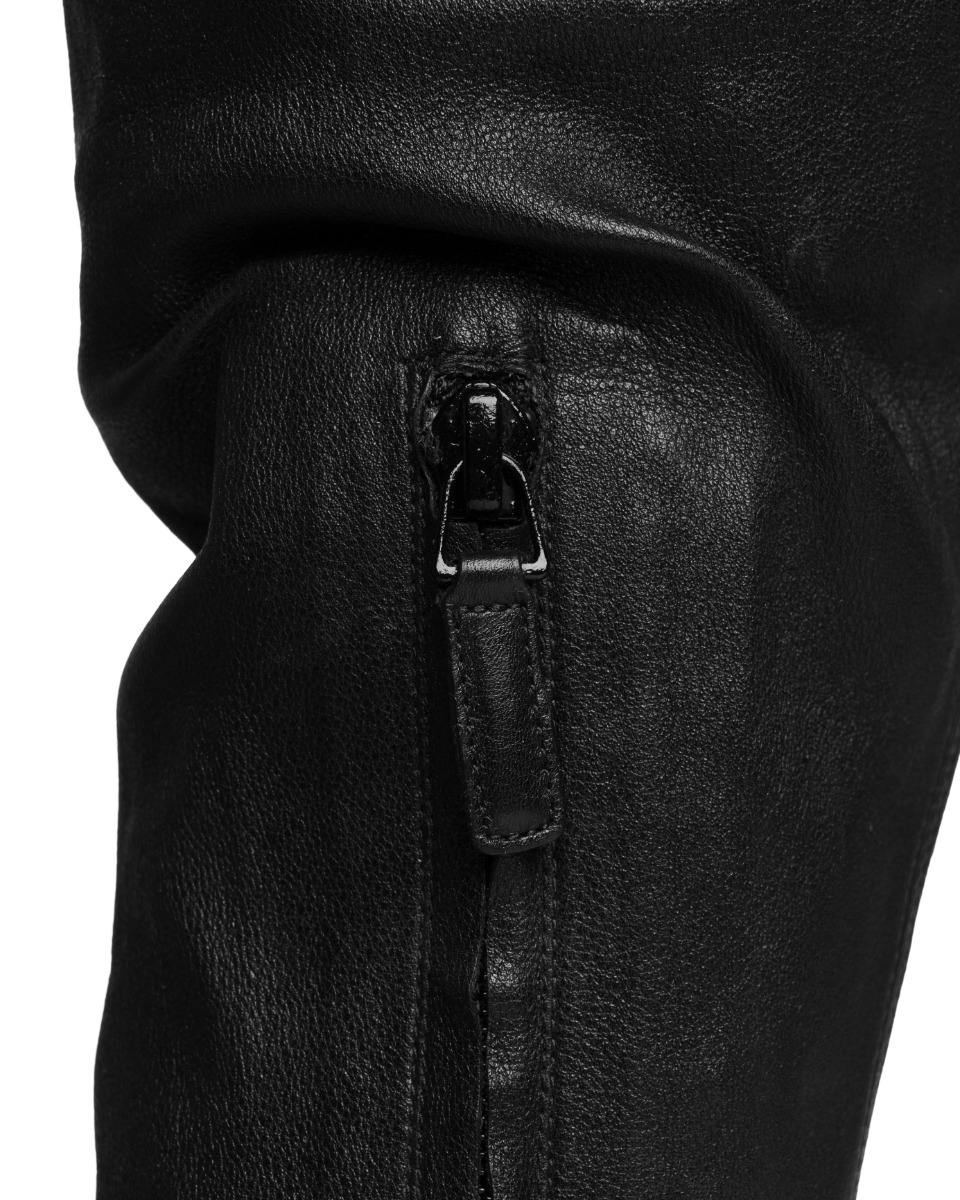 Balenciaga high-knee platform black leather boots thumbnail