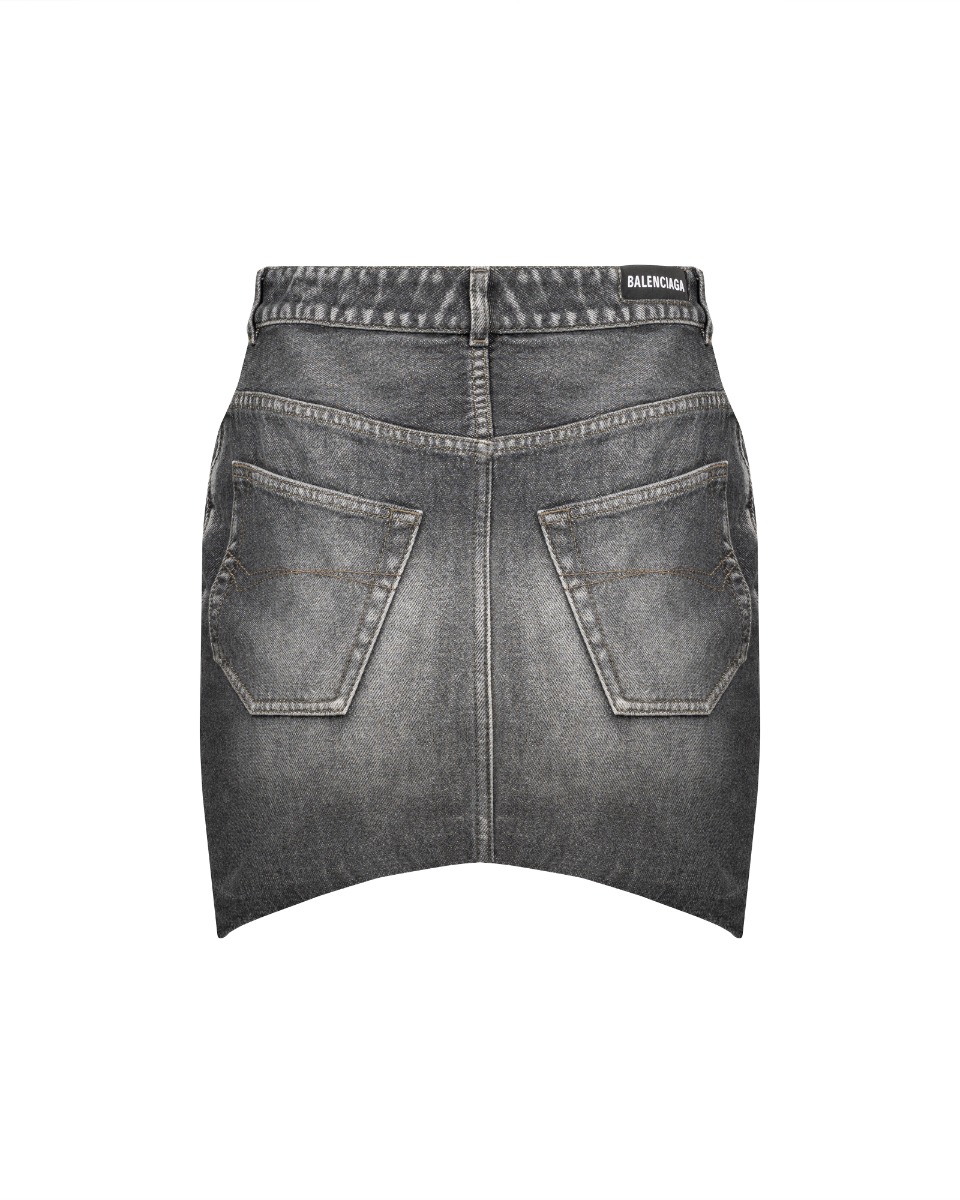 Balenciaga hourglass grey denim mini skirt thumbnail