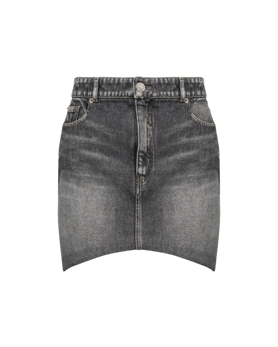Balenciaga hourglass grey denim mini skirt thumbnail