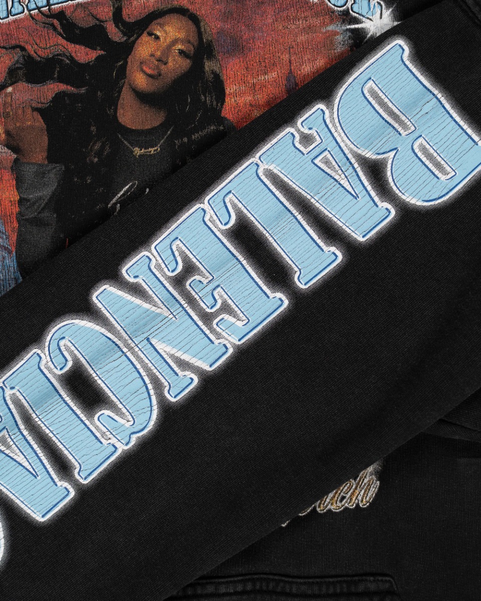 Balenciaga Limited Edition 240/400 Aya Nakamura Music washed black hoodie thumbnail