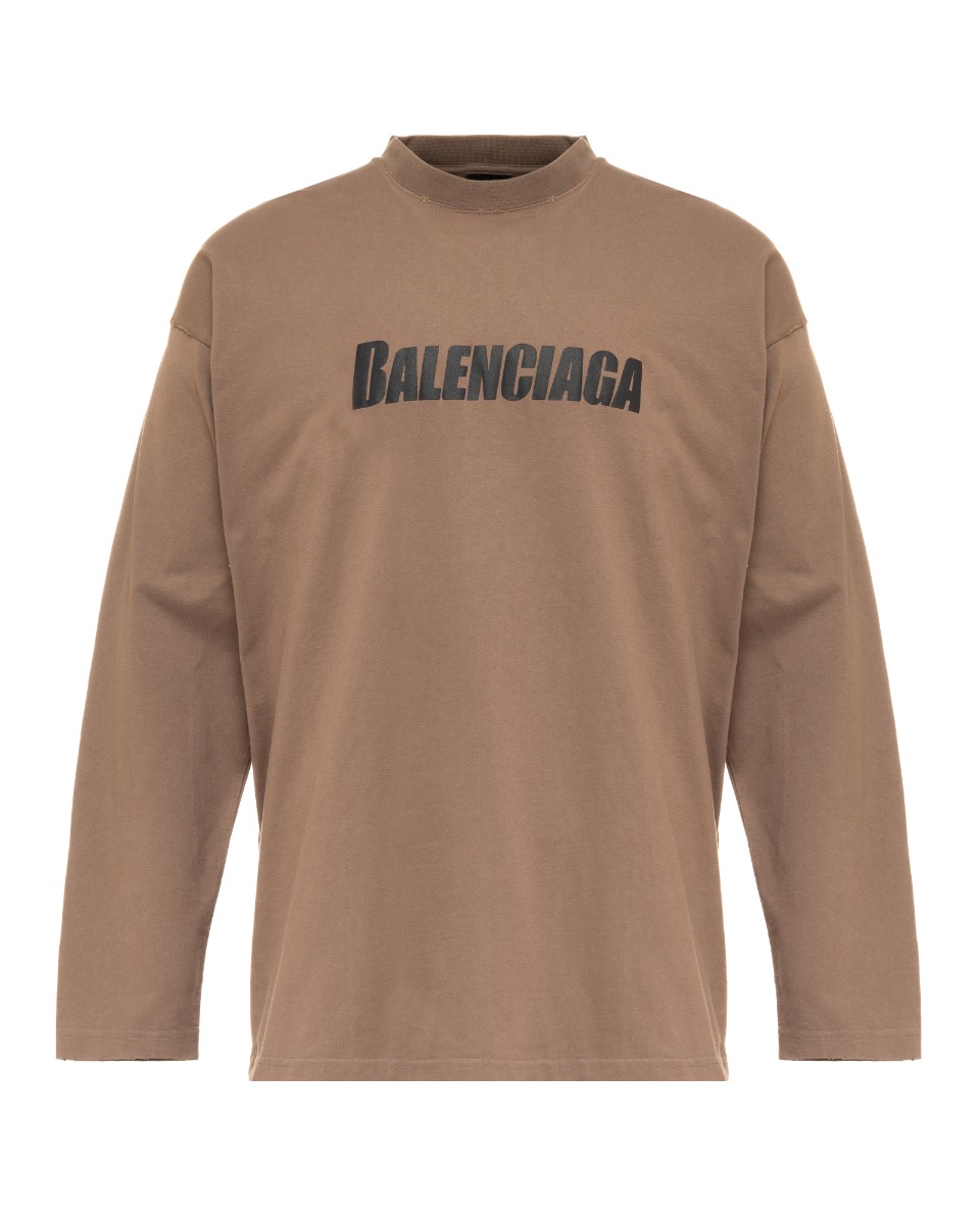 Balenciaga brown logo long sleeve t-shirt thumbnail