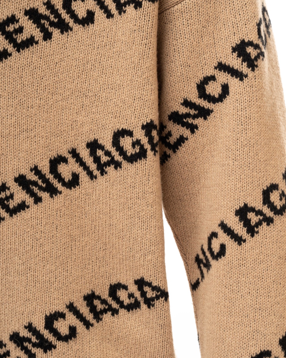 Balenciaga brown Allover logo sweater thumbnail
