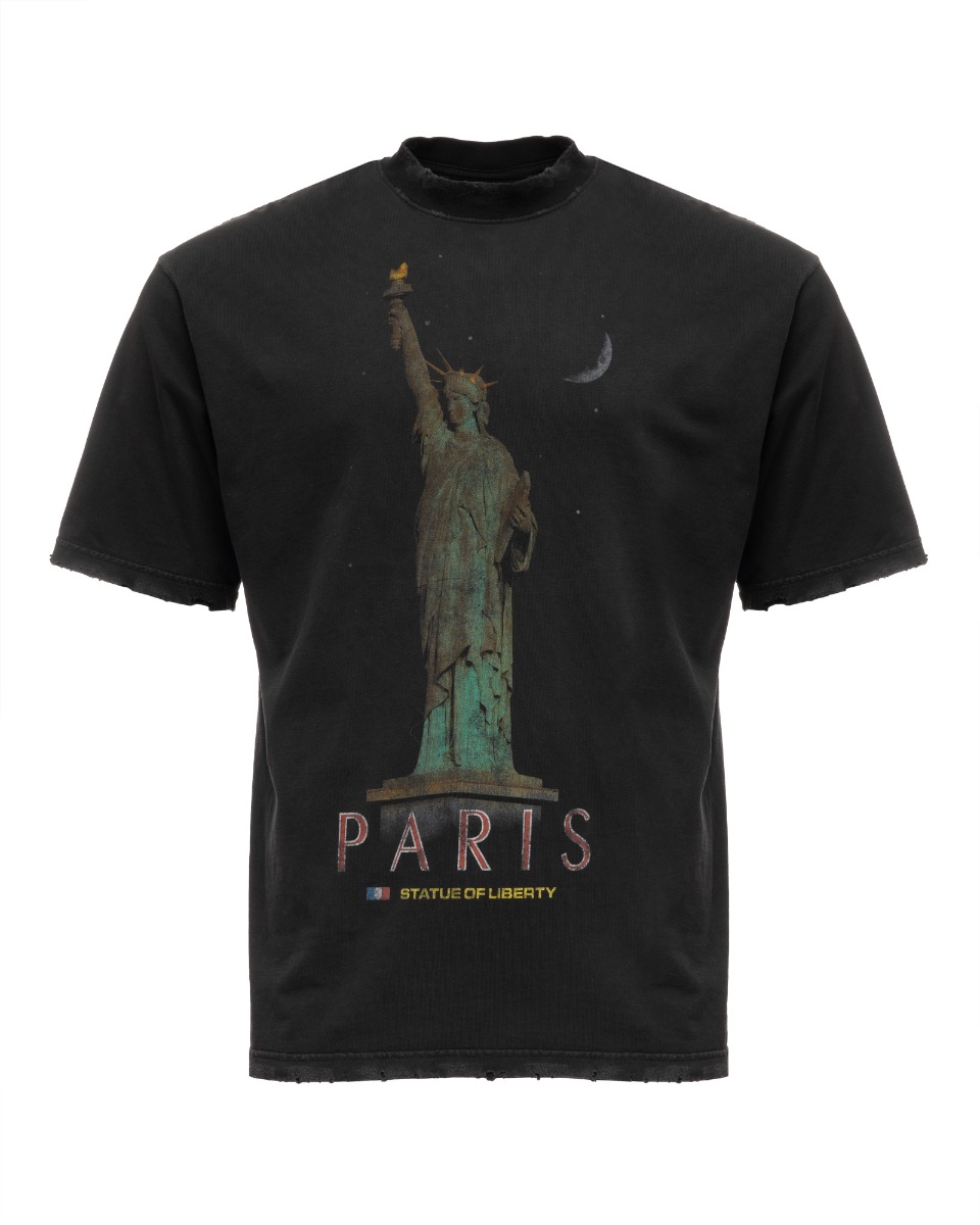 Balenciaga Statue Of Liberty Paris oversized distressed t-shirt thumbnail