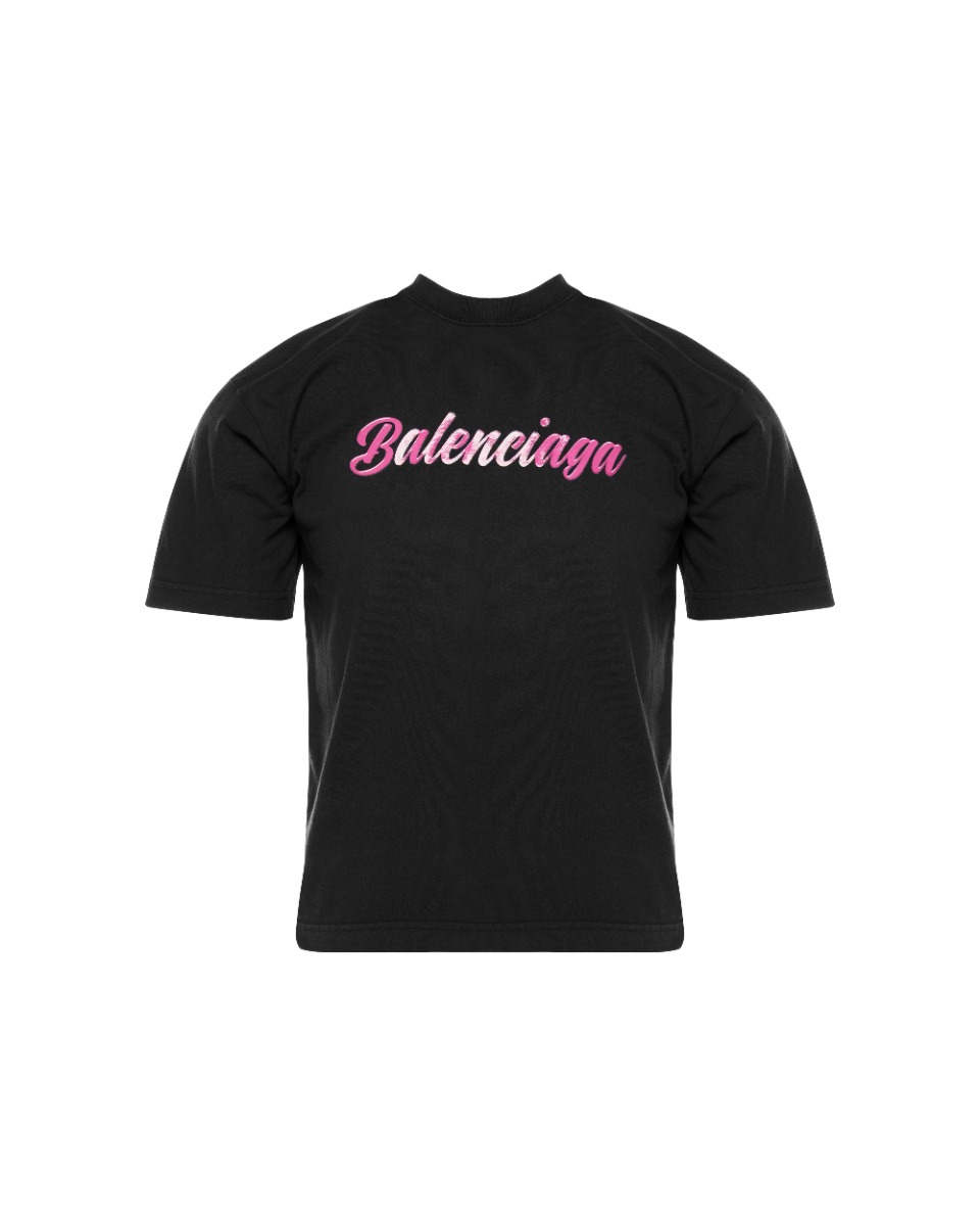 Balenciaga pink glossy back-pulled t-shirt thumbnail