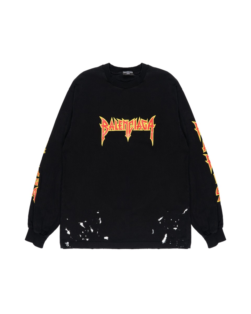 Balenciaga Metal logo splatter long sleeve t-shirt thumbnail