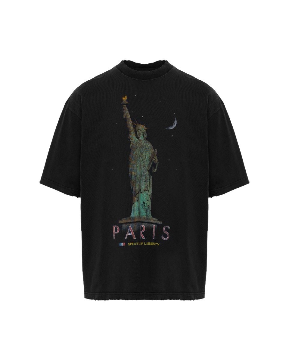 Balenciaga Statue Of Liberty Paris oversized distressed t-shirt thumbnail