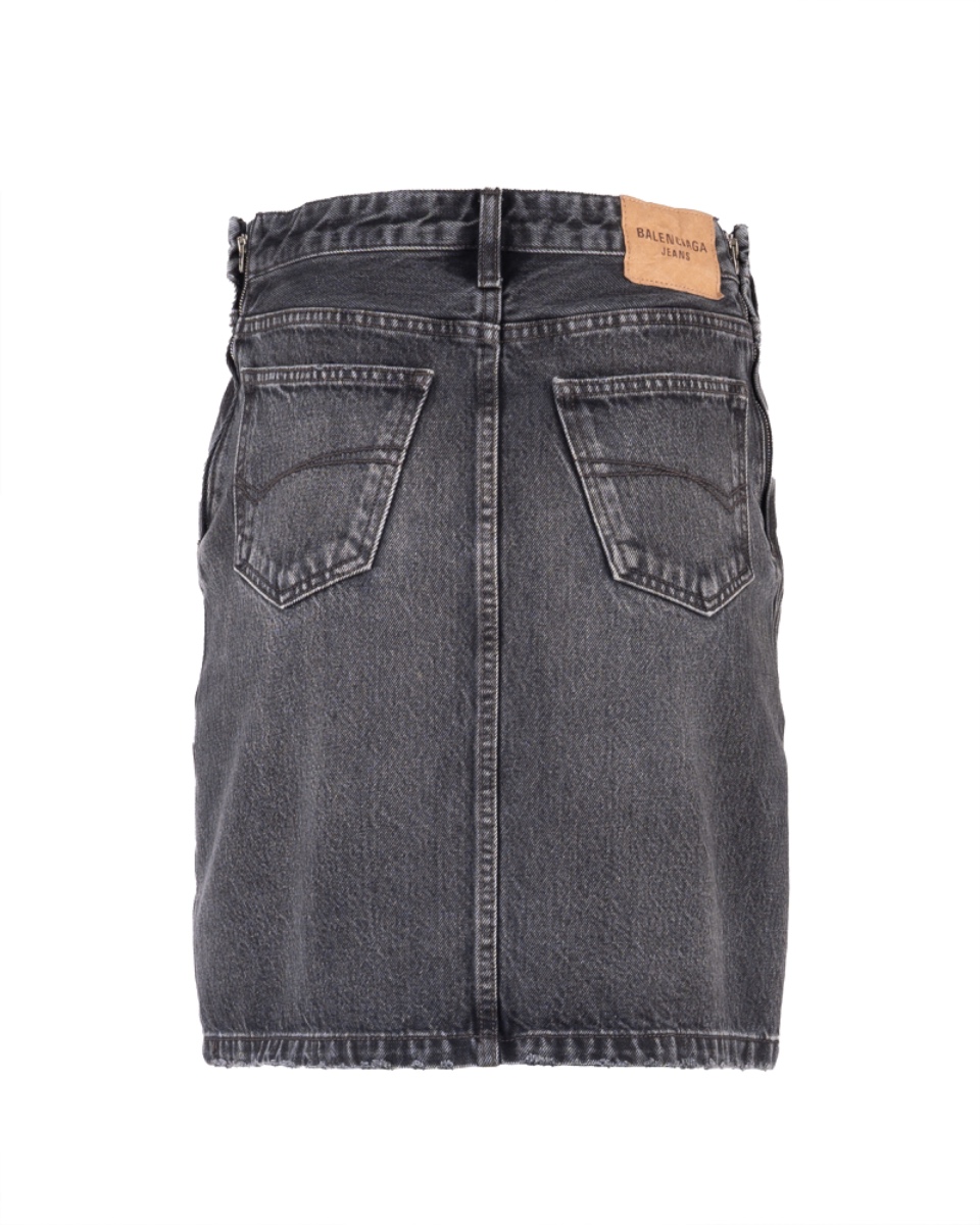 Balenciaga washed grey jeans skirt thumbnail