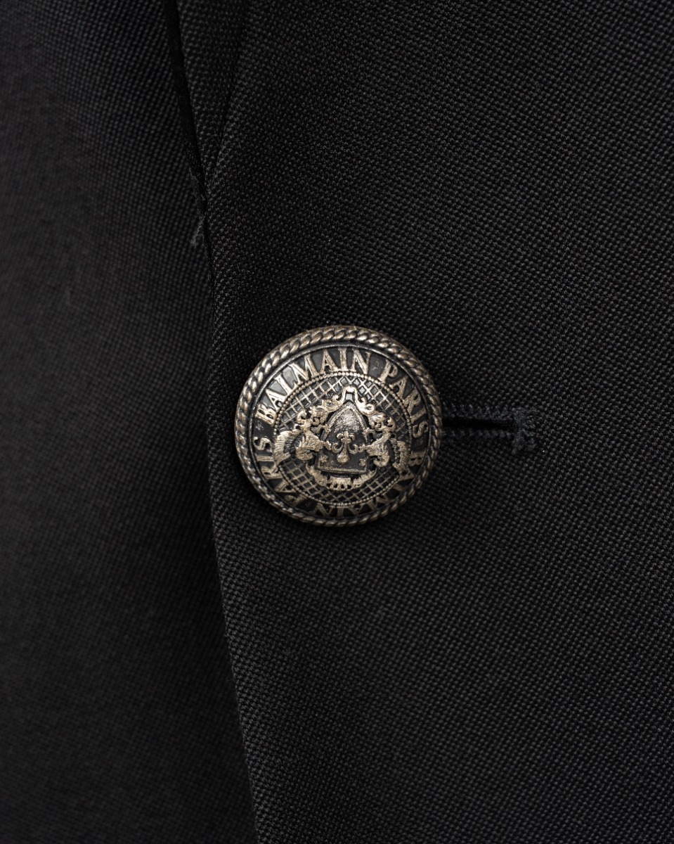 Balmain satin lapels hooded blazer jacket thumbnail