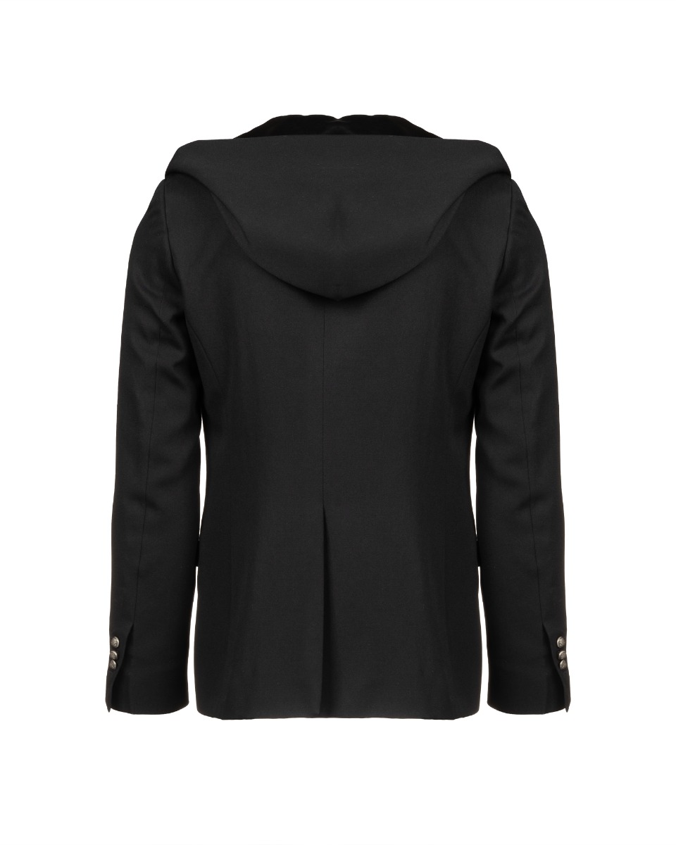 Balmain satin lapels hooded blazer jacket thumbnail