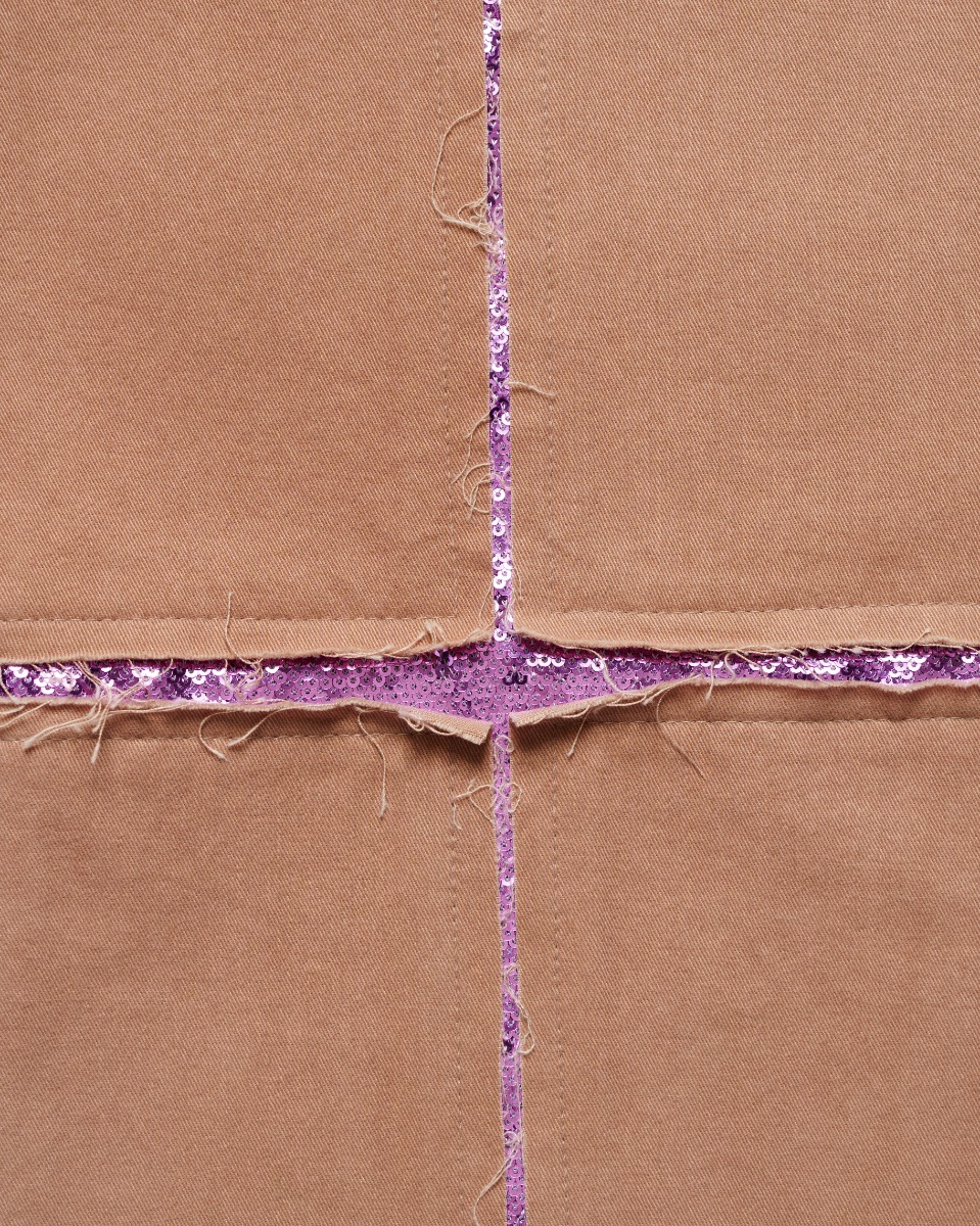 BLUEMARBLE sequin slit beige pants thumbnail