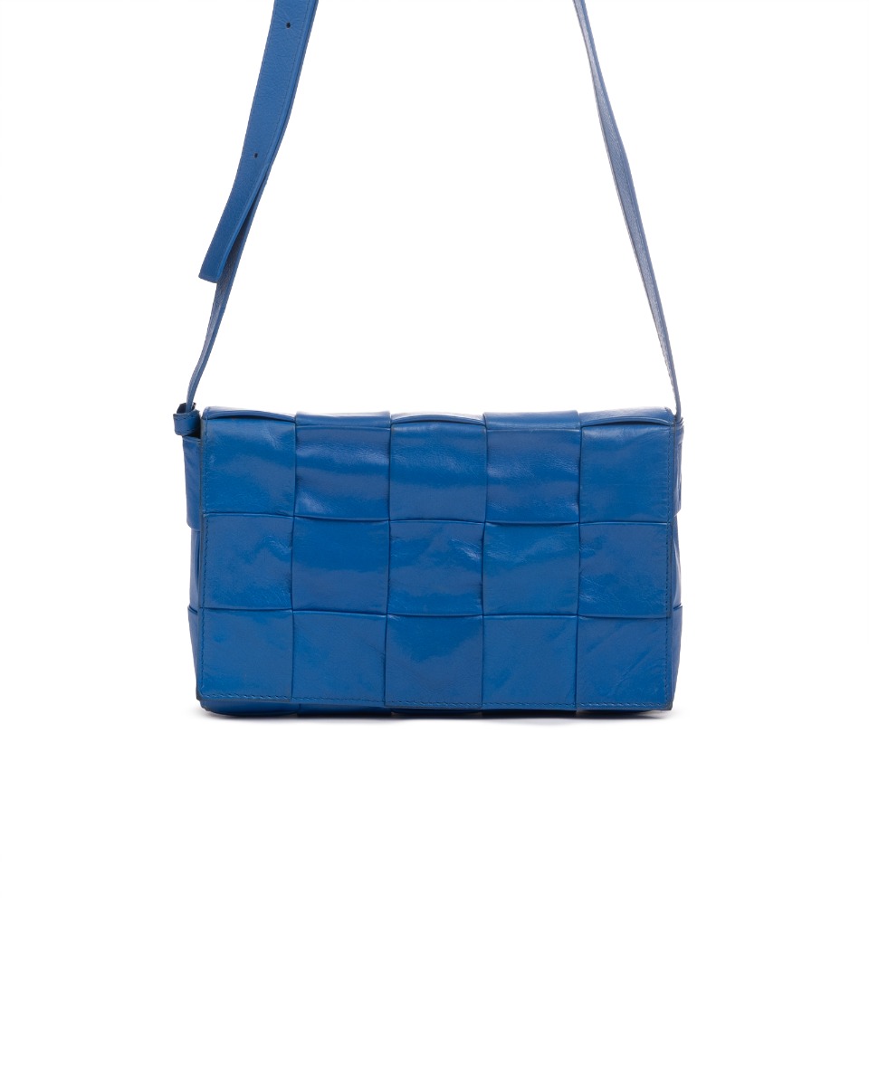 Bottega Veneta Intrecciato Cassette royal blue leather bag thumbnail