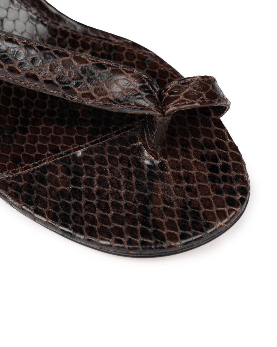 Bottega Veneta Spiral ankle wrap python embossed heel sandals thumbnail