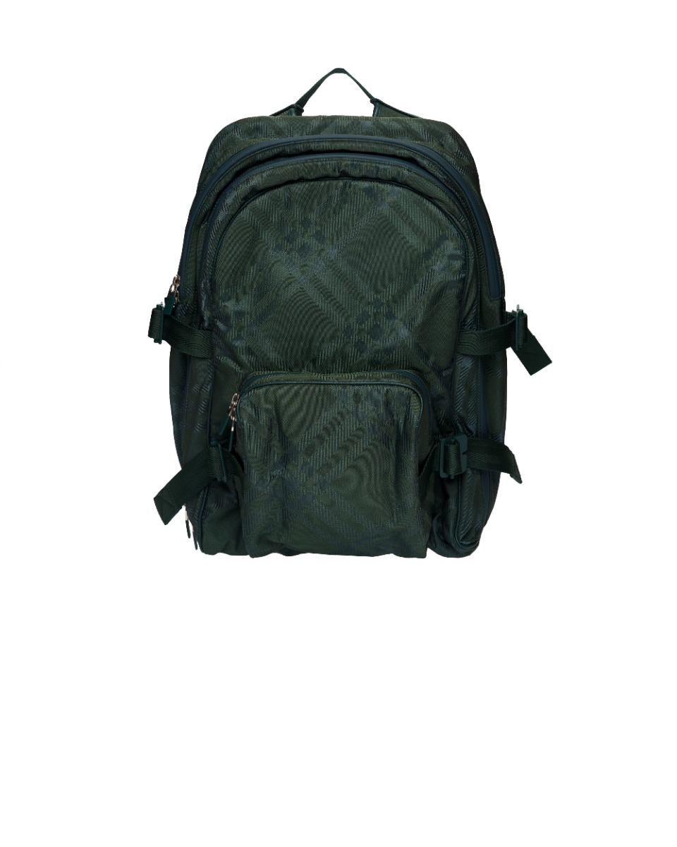 Burbbery Vine Green nylon-blend checked backpack thumbnail