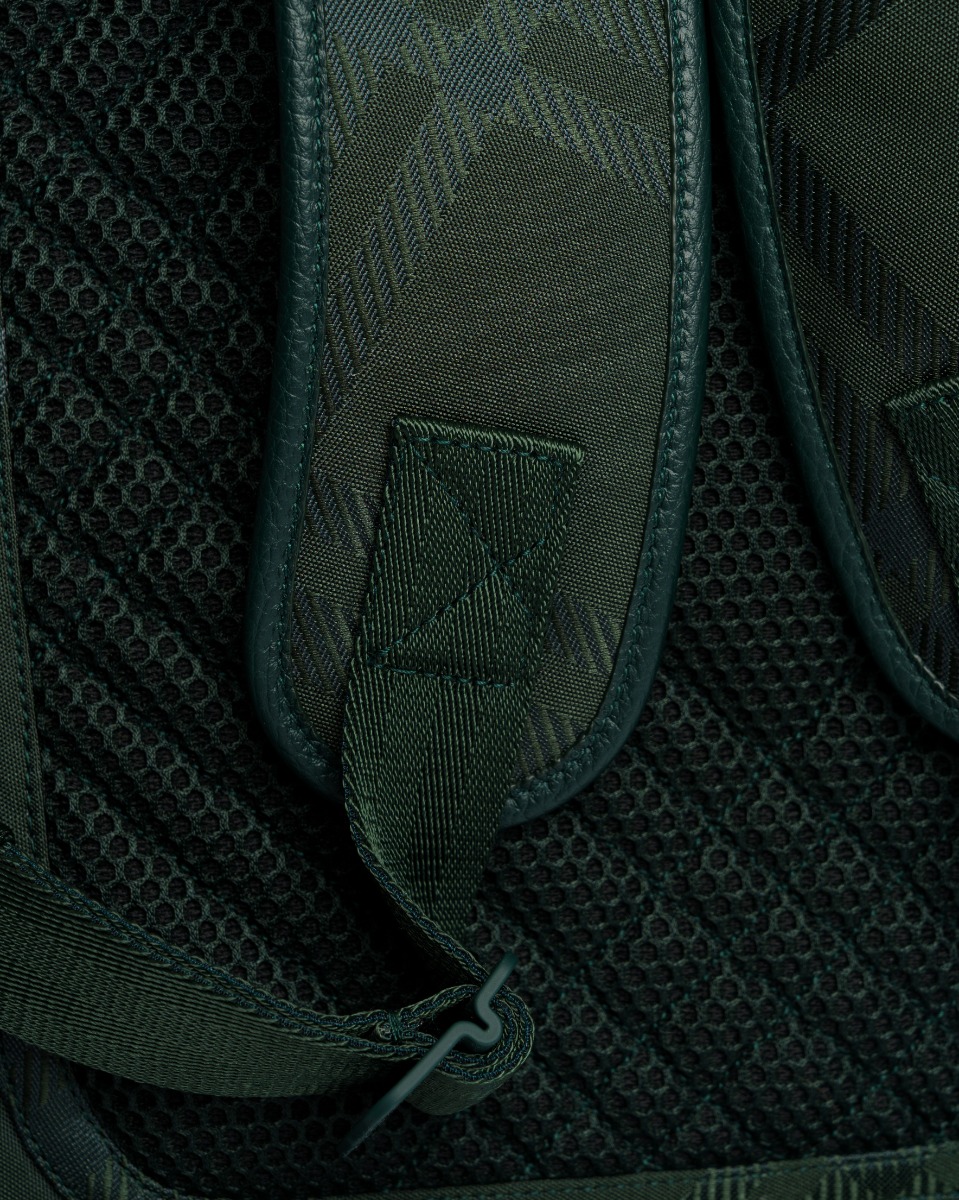 Burbbery Vine Green nylon-blend checked backpack thumbnail