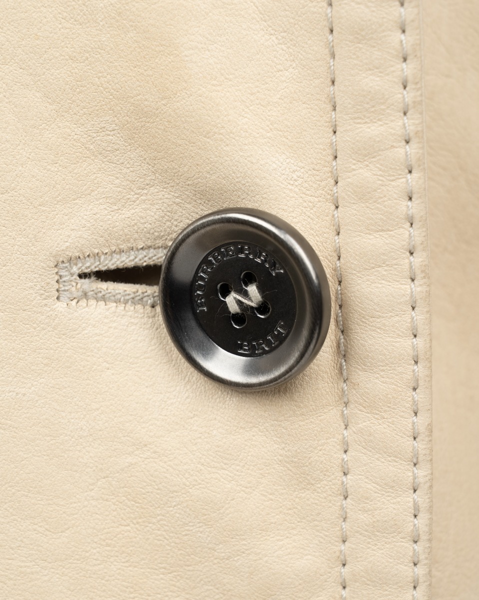 Burberry Brit leather beige trench coat thumbnail