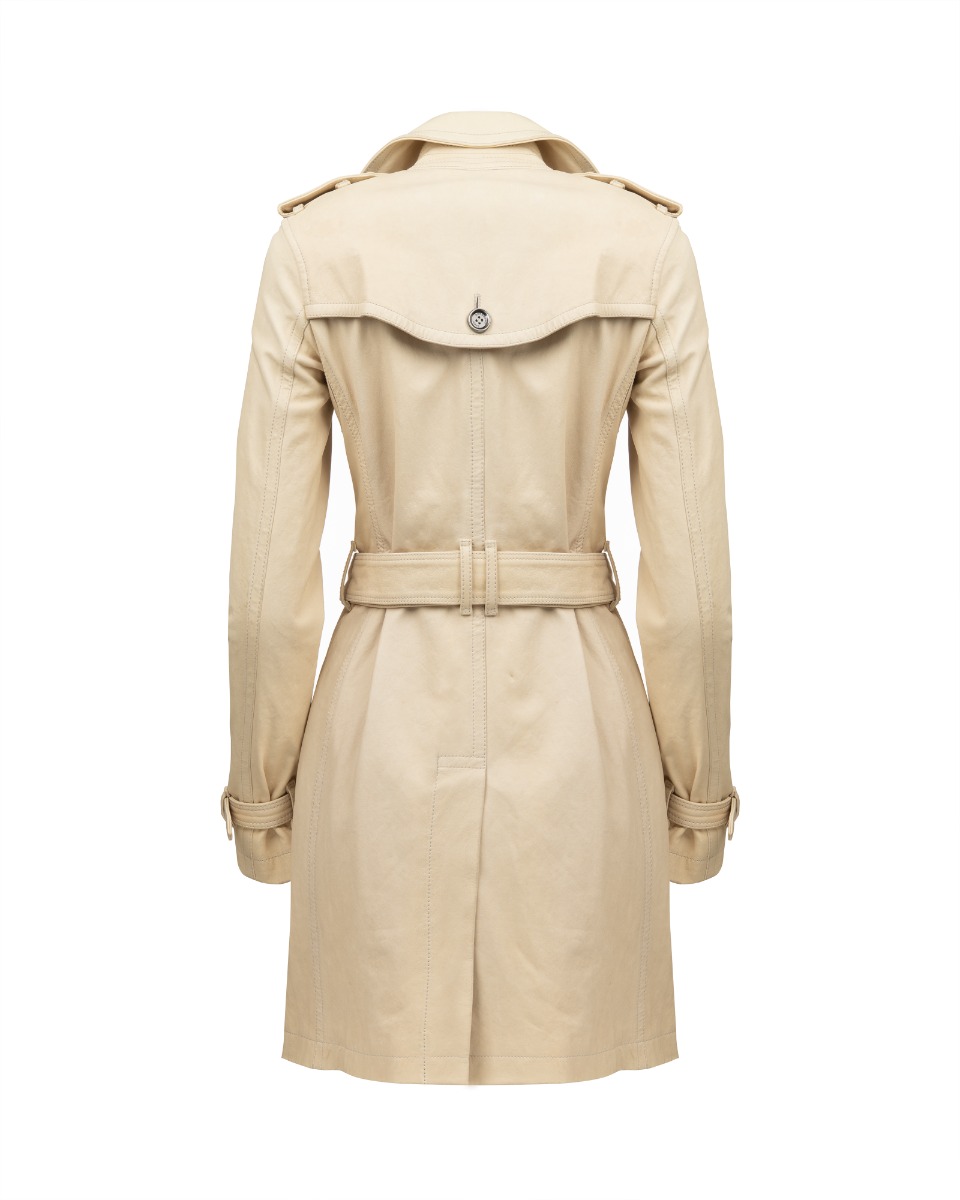 Burberry Brit leather beige trench coat thumbnail