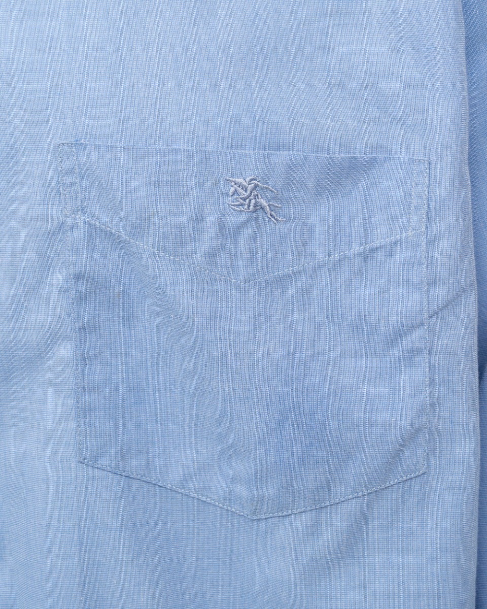 Burberry pocket logo button-up blue shirt thumbnail