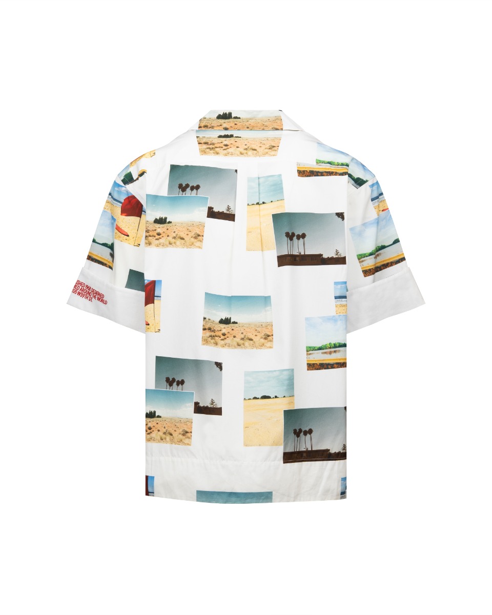 Calvin Klein 205W39NYC camp-collar printed poplin shirt thumbnail