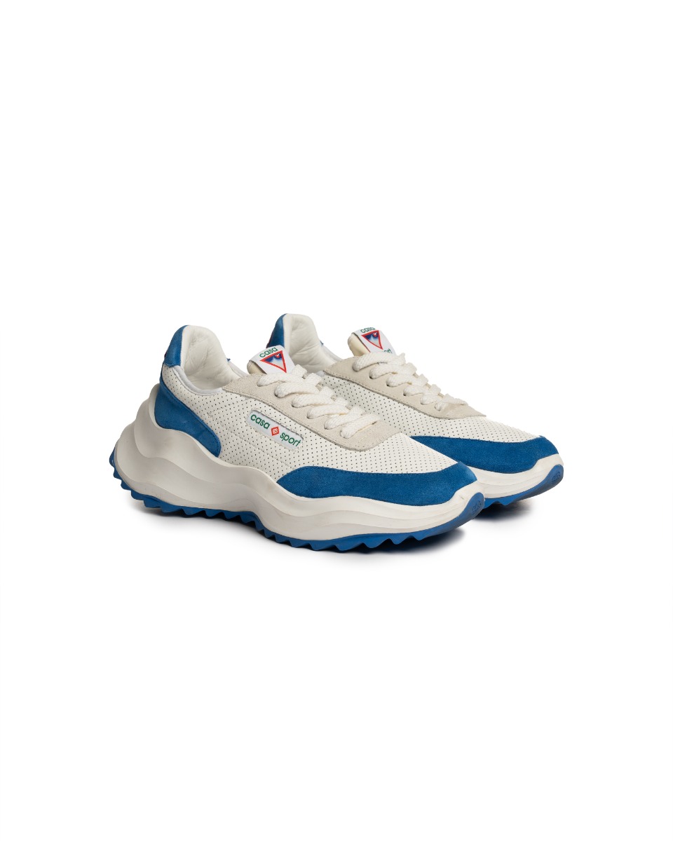 Casablanca Atlantis white & blue sport sneakers thumbnail