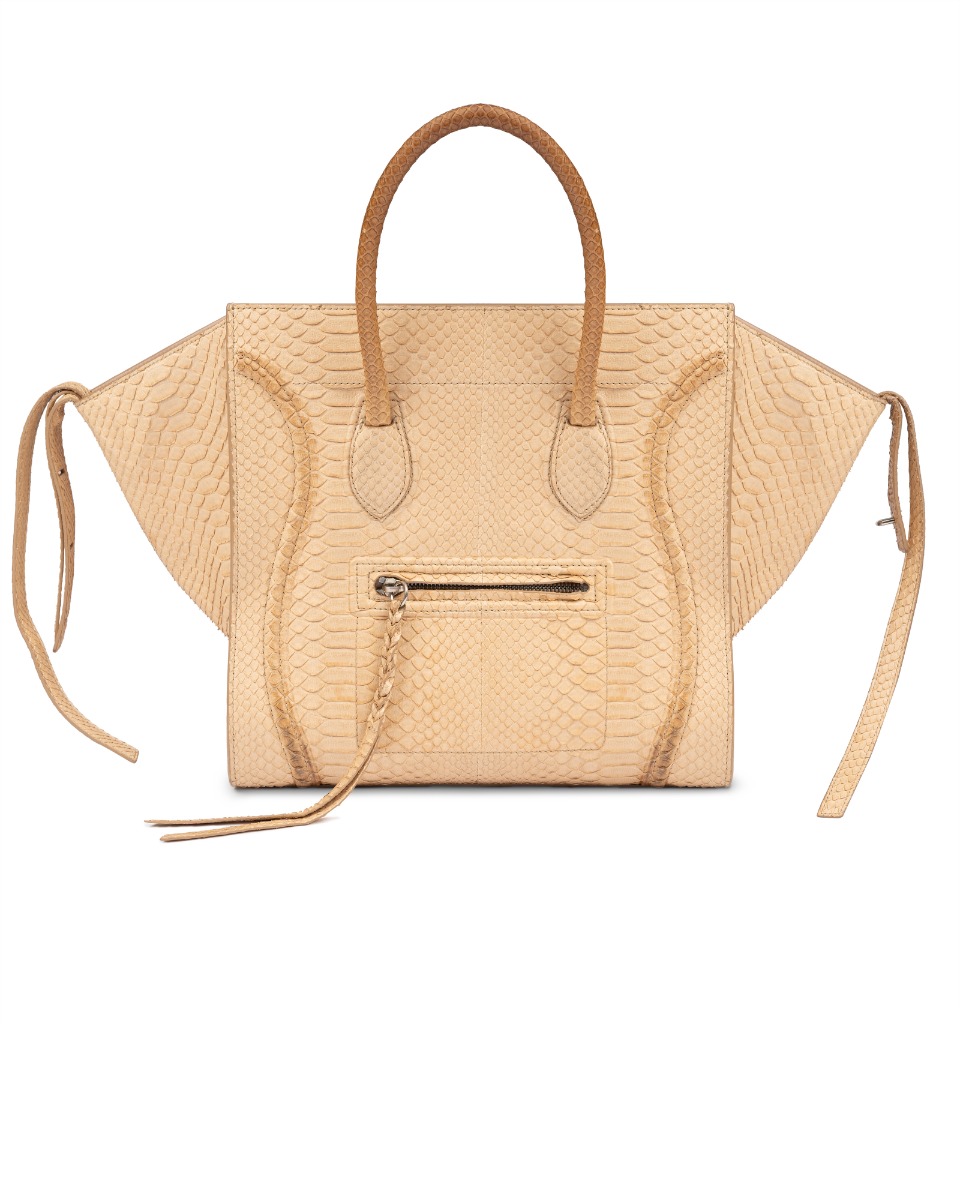 Celine Phantom taupe python medium tote bag thumbnail