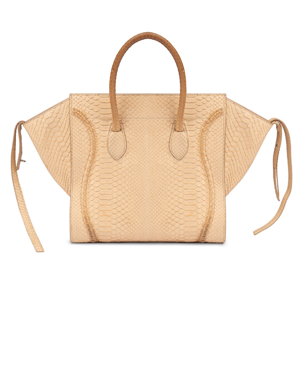 Celine Phantom taupe python medium tote bag thumbnail