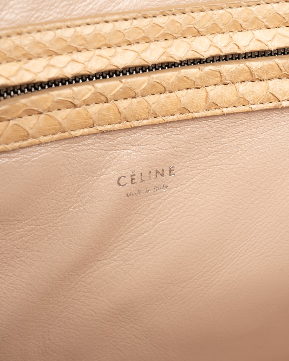 Celine Phantom taupe python medium tote bag thumbnail