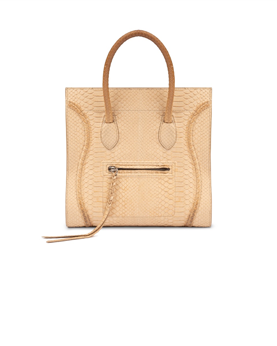 Celine Phantom taupe python medium tote bag thumbnail