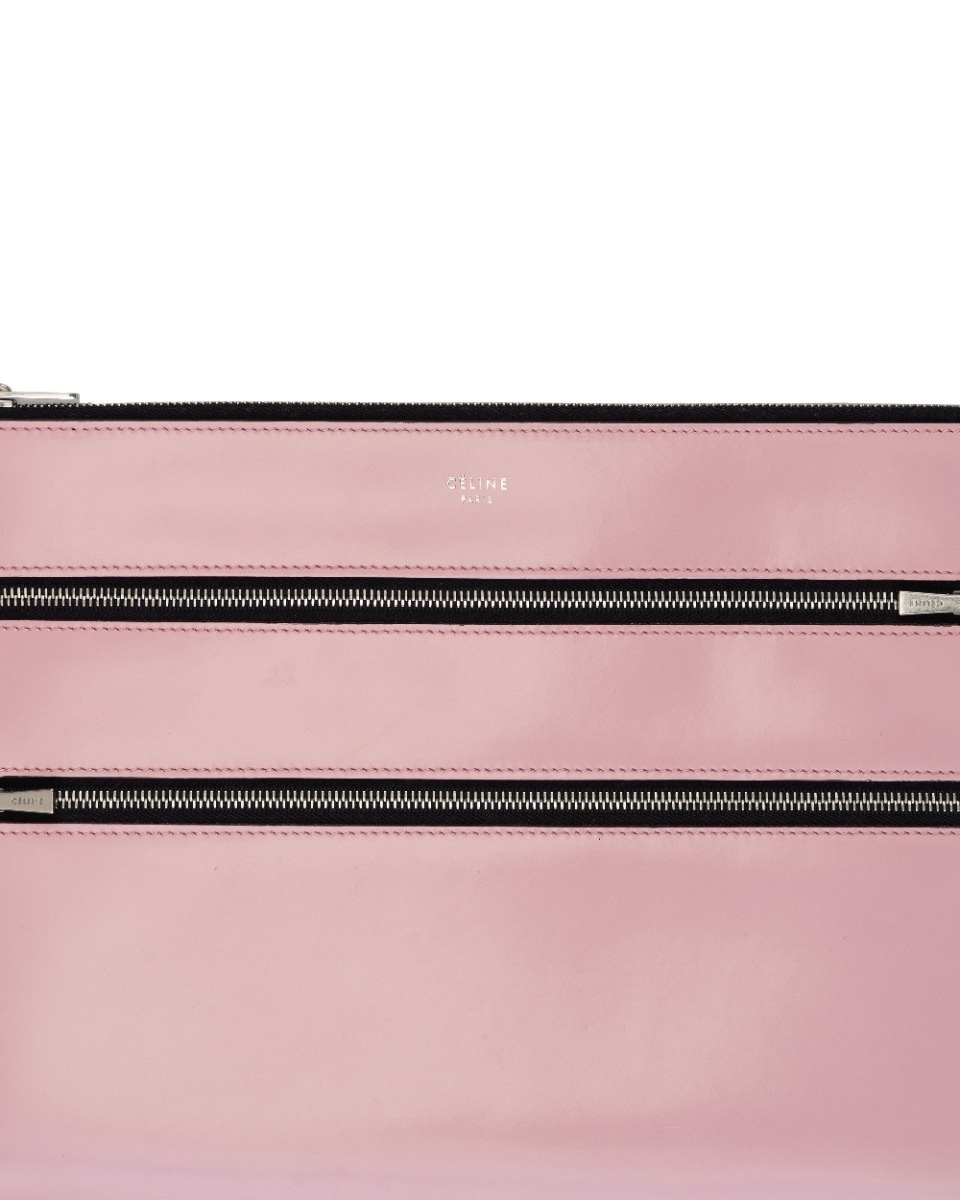 Celine pink patent leather clutch handbag thumbnail