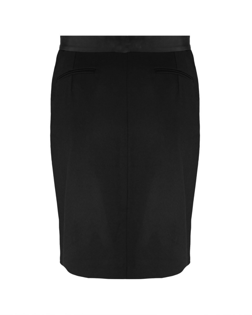Celine satin waist black pleated skirt thumbnail
