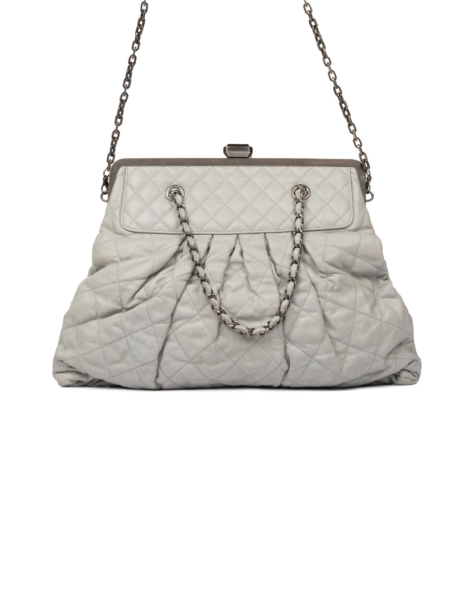 Chanel Chic Frame quilted light grey bag thumbnail