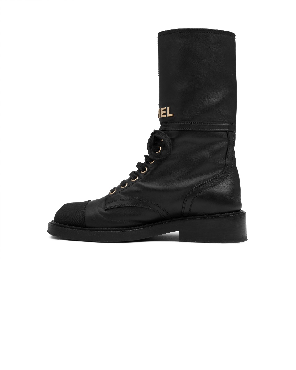 Chanel combat leather boots thumbnail