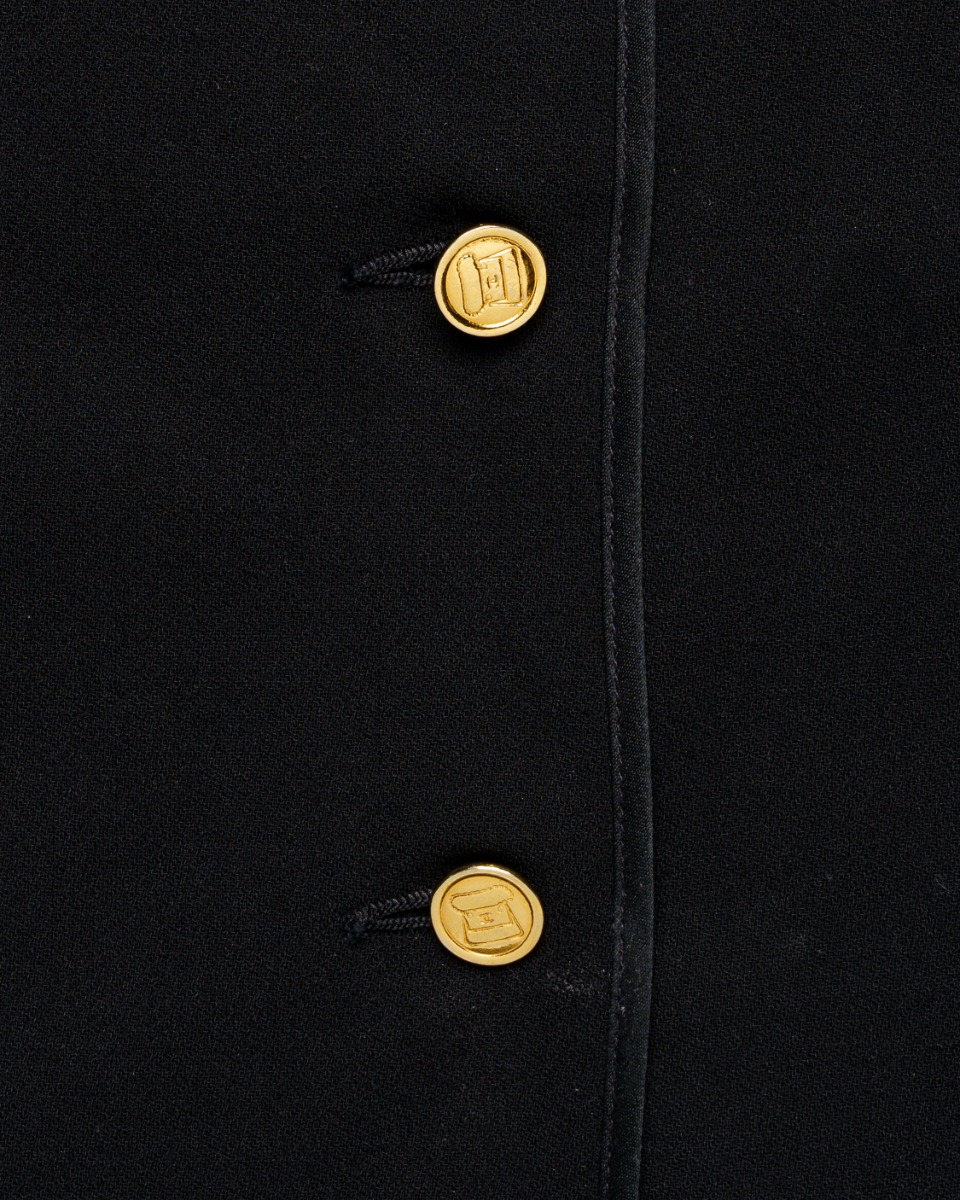 Chanel gold-buttoned laine pencil skirt thumbnail