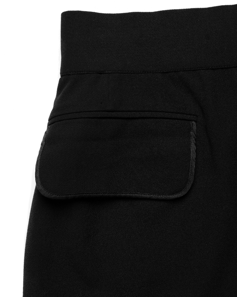 Chanel gold-buttoned laine pencil skirt thumbnail