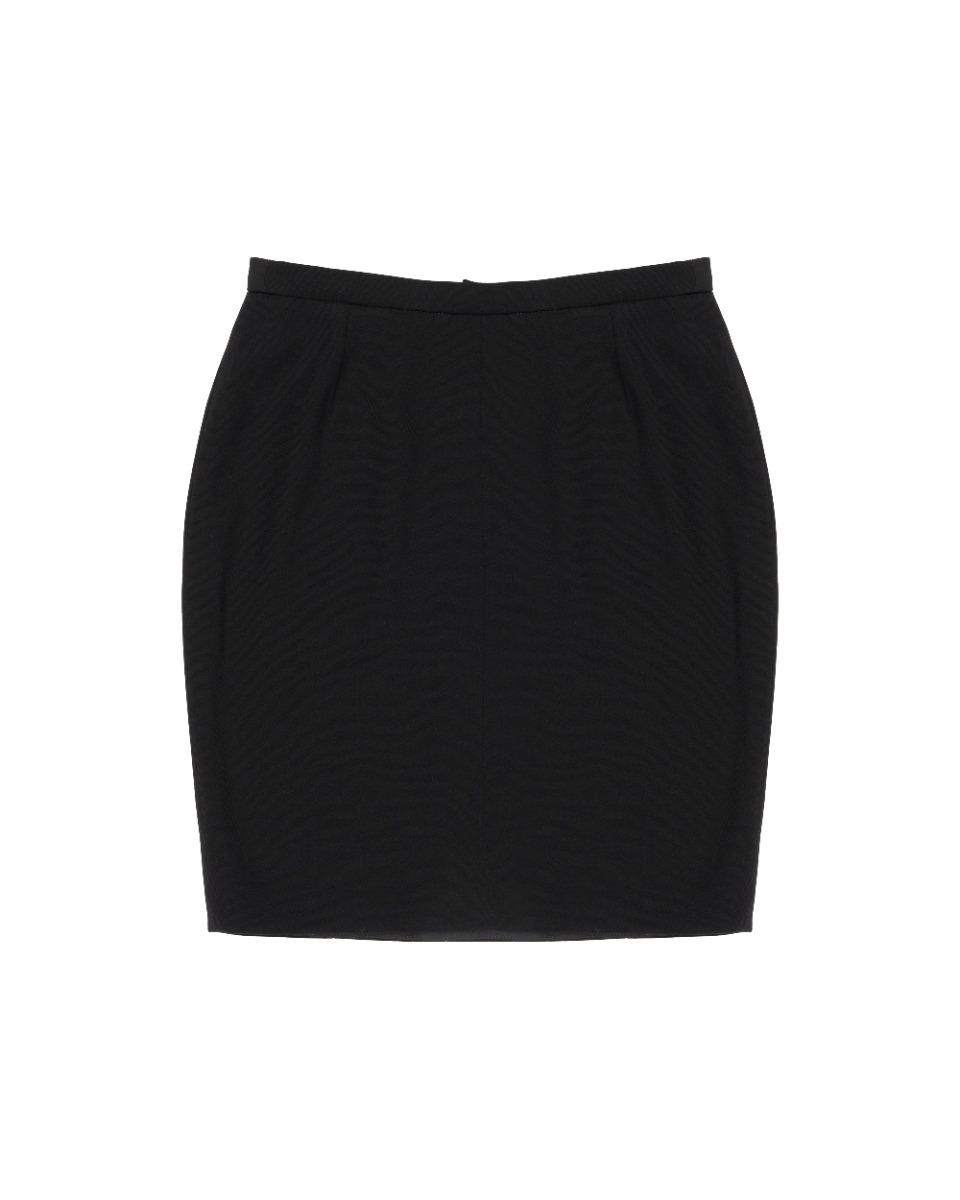Chanel laine black mini skirt thumbnail