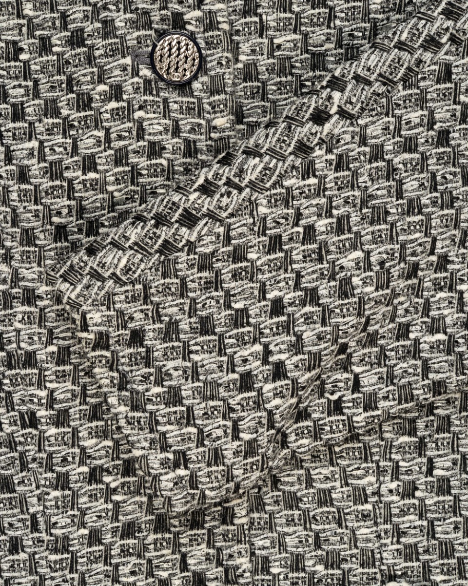 Chanel Tweed metallic grey laine & viscose blazer jacket thumbnail