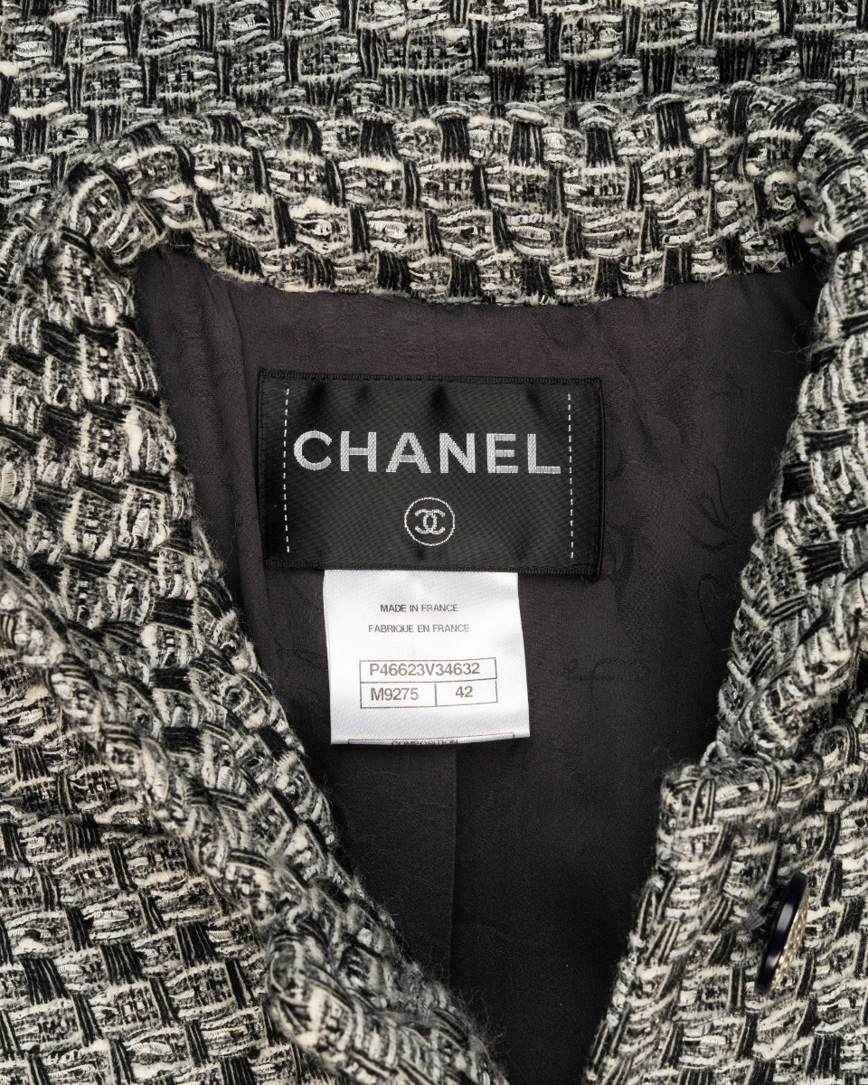 Chanel Tweed metallic grey laine & viscose blazer jacket thumbnail