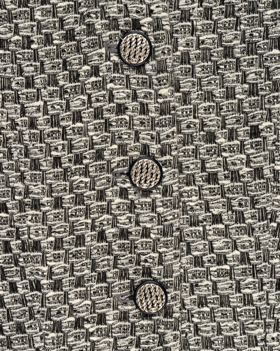 Chanel Tweed metallic grey laine & viscose blazer jacket thumbnail