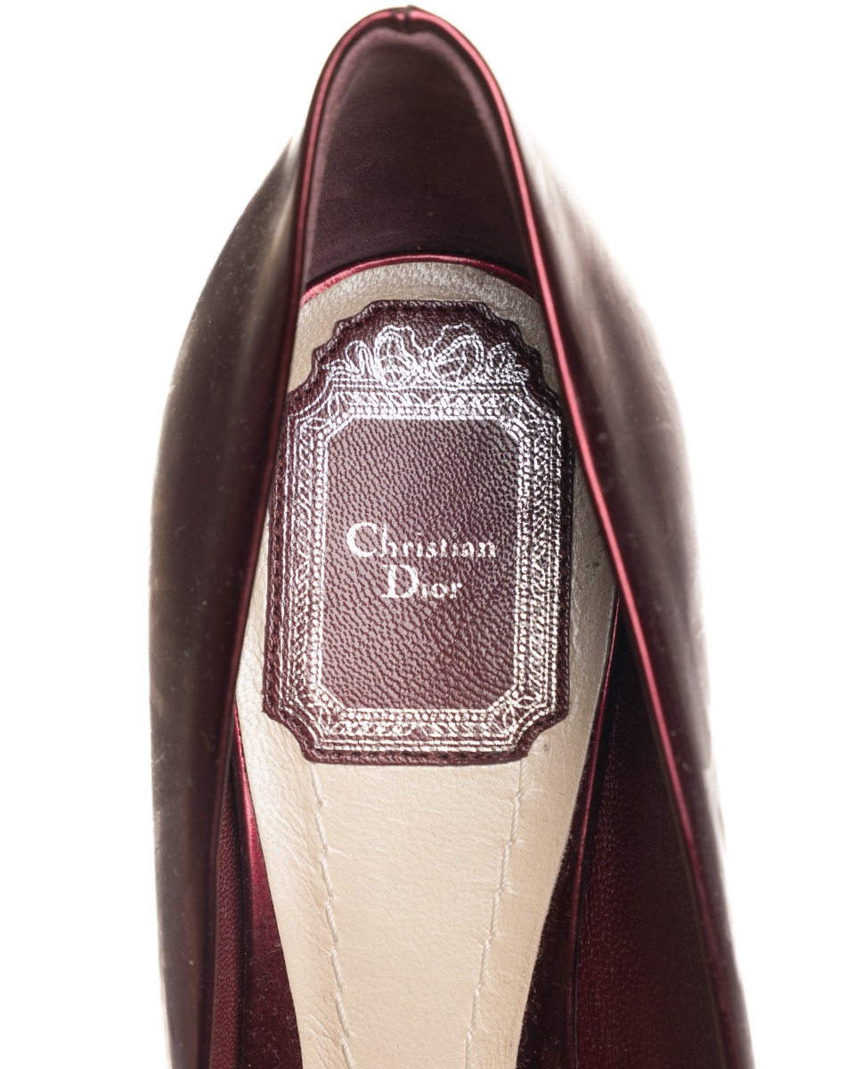 Christian Dior metallic red heels thumbnail