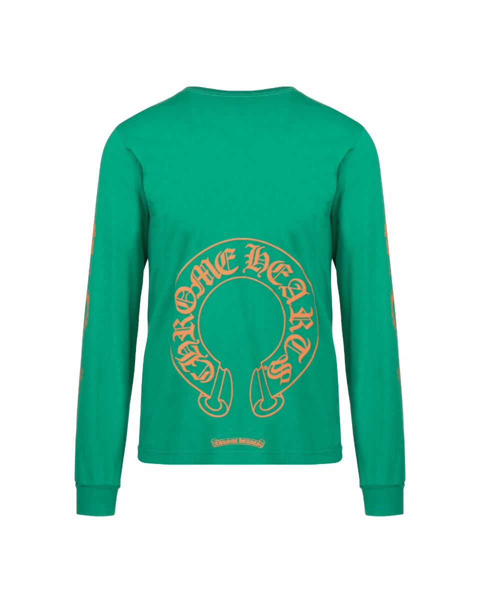 Chrome Hearts Exclusive Horseshoe logo green long sleeve t-shirt thumbnail