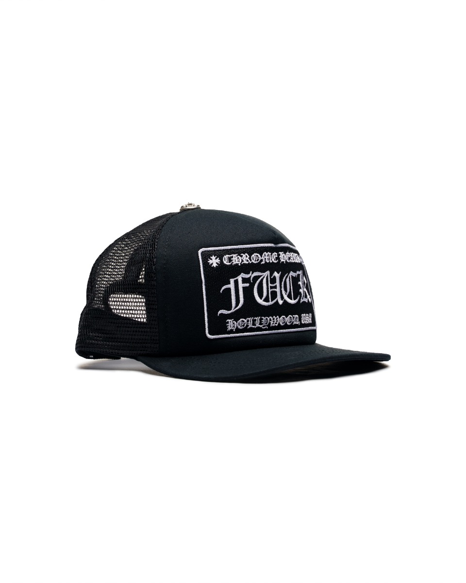 Chrome Hearts FUCK Hollywood black trucker hat thumbnail