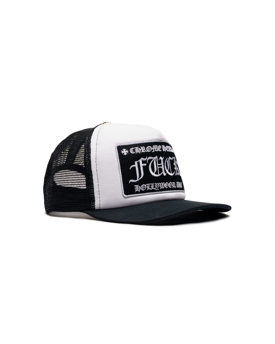 Chrome Hearts FUCK Hollywood white trucker hat thumbnail
