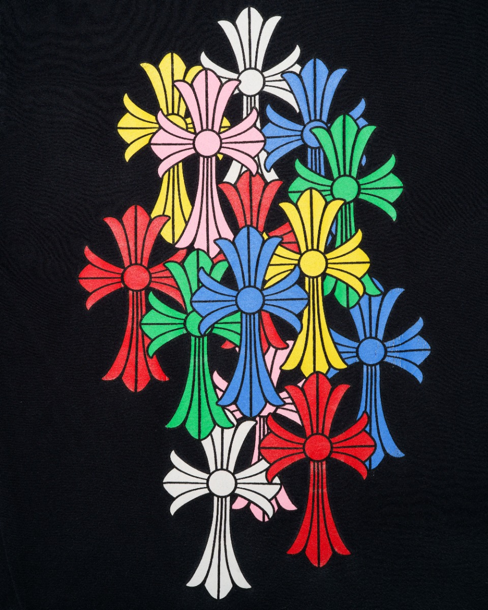 Chrome Hearts Rainbow Cemetary Cross multicolor t-shirt thumbnail