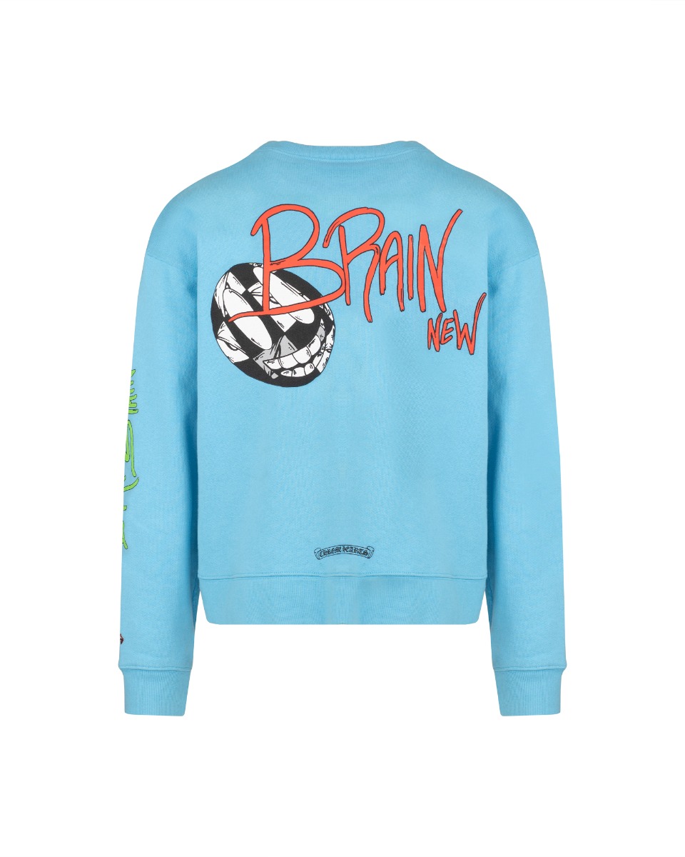 Chrome Hearts x Matty Boy "Brand New Brain"light blue crewneck sweatshirt thumbnail