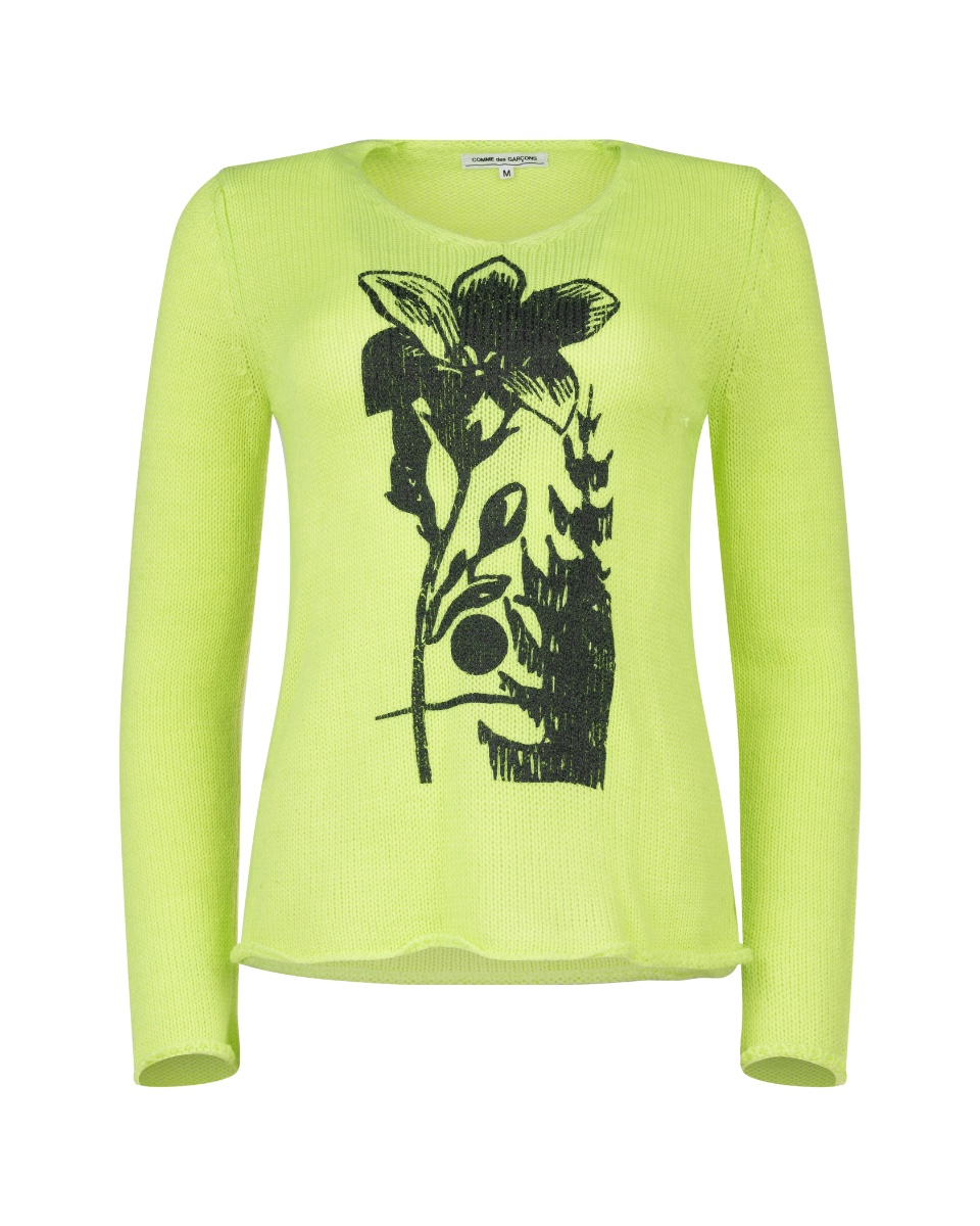 Comme des Garçons x Paul Morrison "Jingle Flowers" neon sweater thumbnail