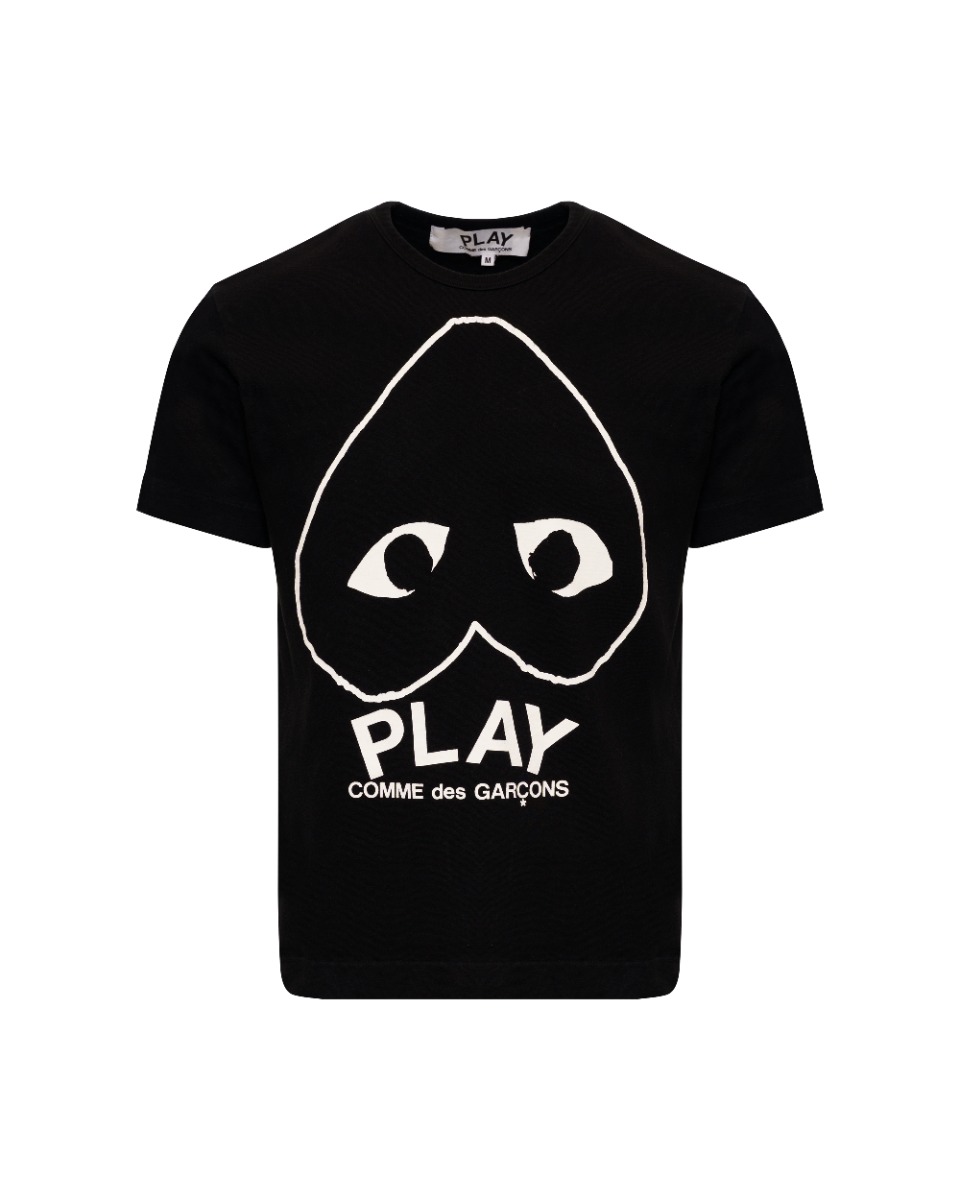 COMME des GARÇONS upside down heart logo black t-shirt thumbnail