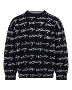 Balenciaga scribble all-over logo sweater 