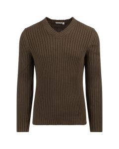 Helmut Lang military v-neck ribbed sweater 