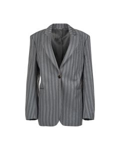 Acne Studios relaxed single-breasted grey blazer jacket